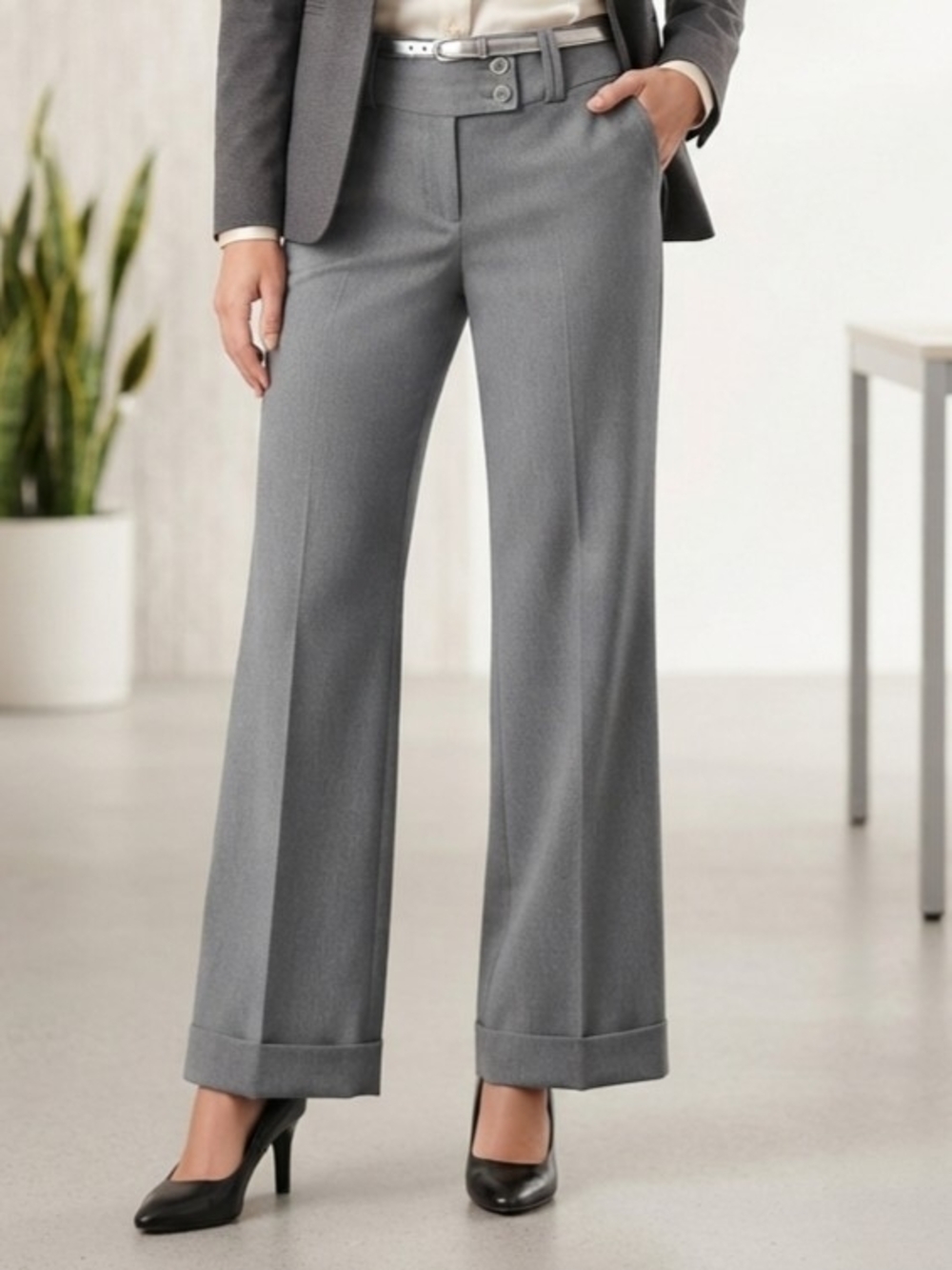 Reitmans Gray Wide-Leg Dress Pants Size 13